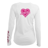 Hook & Heart Women's Long Sleeve UV Shirt, White | Live to Fish